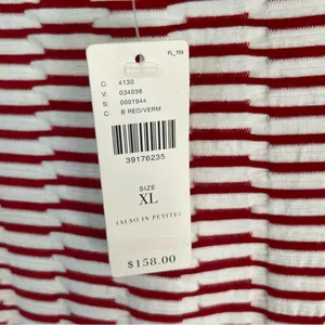 Anthropologie Maeve Caleta Handkerchief Red Stripe Strapless Dress XL New thumbnail 9