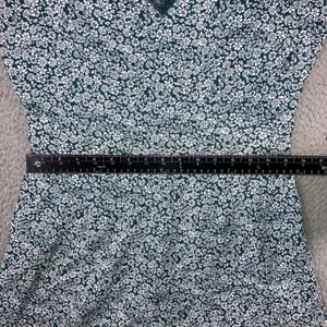 Blue Rain Shorts Romper Women M Teal Floral Bell Sleeve Crochet Boho Cottage‎ thumbnail 5