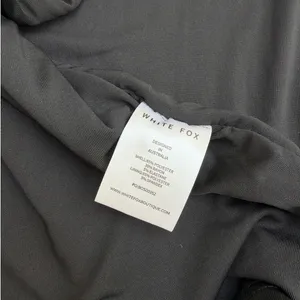 White Fox Maxi Dress Long Sleeve Ribbed Hot Right Now Size L Black thumbnail 6