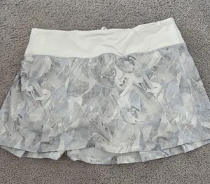 Lululemon White Pattern Tennis Grey Pleated Skirt thumbnail 1