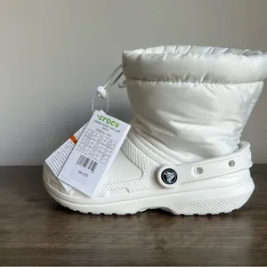 Crocs NEW Unisex Classic Lined Neo Puff White Boot Size 7 or 5 #367 thumbnail 4