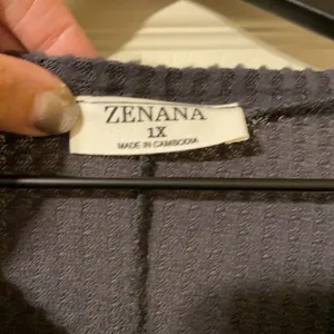New Zenana gray waffle thermal tunic top, size 1X thumbnail 4