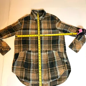 Free People Plaid Tunic Small Babydoll Boho Cottagecore Fall Layering Pockets thumbnail 7