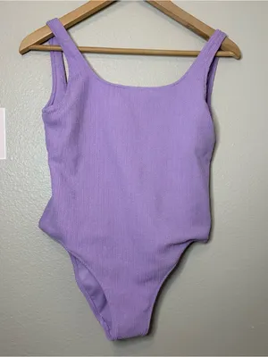 Roxy Lilac Ribbed women One Piece Swimsuit hourglass preppy cute aesthetic trend thumbnail 2
