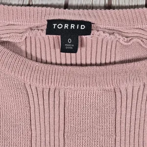 Torrid Knit Belted Midi Dress Dusty Rose‎ Short Sleeve Pockets Size 0 thumbnail 3