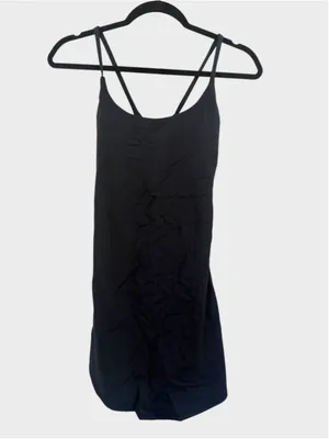 Size M Halara Plush Backless Active Dress Easy Peesy in Black thumbnail 3