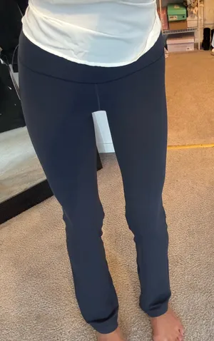 Navy Straight Leg Yoga Pants Gray Size XS thumbnail 2