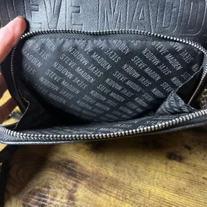 Steve Madden Black Faux Leather Crossbody Bag Purse Handbag Pocketbook W/Chain thumbnail 7