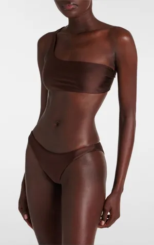 Jade Swim Brown One Shoulder and High Waist Bikini thumbnail 1