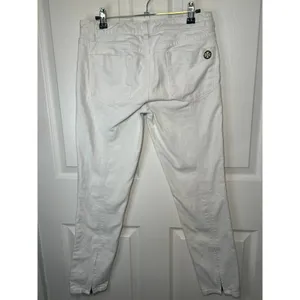Tory Burch White Super Skinny Jean Zipper Ankle Detail Size 28 thumbnail 2