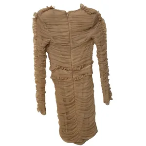House of CB Fleur Blush Pleated Tulle Deep V Mini Dress Size XS thumbnail 4