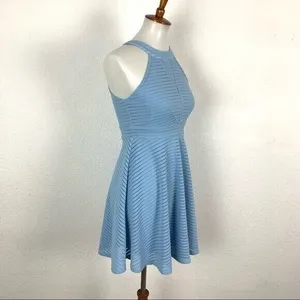 Altar'd State Blue Fit And Flare Sleeveless Textured Mini‎ Dress Boho Chic Small thumbnail 3