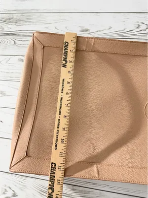 Michael Kors Large Taupe PVC Logo Strap North South Tote Bag Coral Gold thumbnail 11