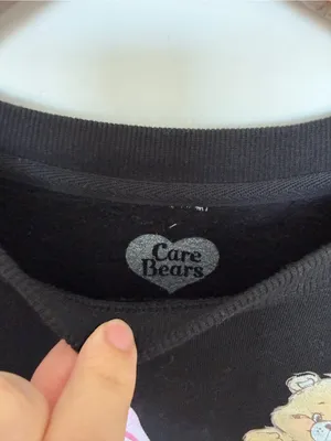 Care Bears Black Crewneck Sweatshirt with Pink Bow and Pastel Bears thumbnail 3