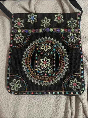 Boho Hippie Shoulder Bag Cross Body Bag embroidered sequins flare eccentric thumbnail 2