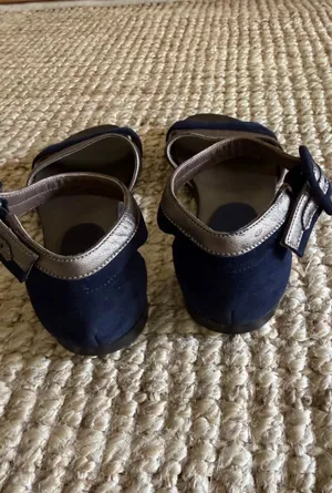 Marni Leather & Suede Flat Sandals Navy Bronze Ankle Strap Size 35 thumbnail 3