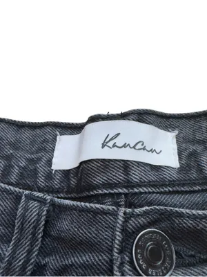 KanCan Women’s 7/27 Black Distressed High Rise Wide Leg Button Fly Denim Jeans thumbnail 8