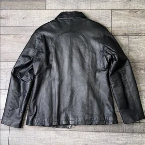 Gino Quality Leather Elegant Black Ladies Jacket Size L thumbnail 3