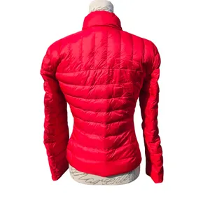 Zara Woman Red Quilted Down Puffer Jacket Mock Neck Slim Fit Size Medium‎ thumbnail 5