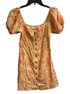 Billabong X Wrangler Far & Away Linen/Cotton Blend Floral Mini Dress Size Small thumbnail 2
