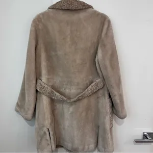 Cream Fur Vintage Long Coat thumbnail 9