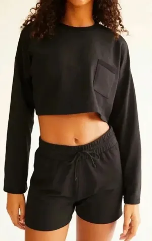 Free People long sleeve top and shorts set thumbnail 1