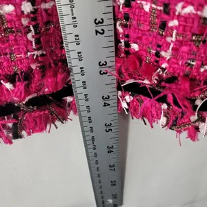 Kate Spade Size 2 NWOT Festive Tweed Mini Shift Dress Magenta Pink Fringe K9841 thumbnail 7