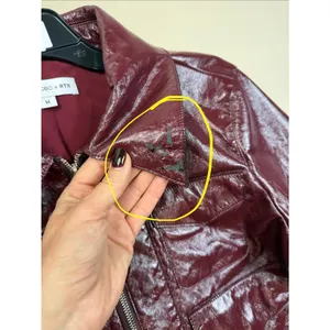Ronny Kobo Patent Faux Leather Jacket Medium Red thumbnail 5