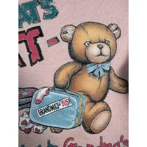 Vintage Grandma Sweatshirt Fruit of the Loom Medium Pink Teddy Bear Long‎ Sleeve thumbnail 8