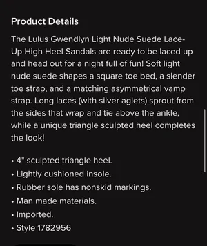 Lulus Gwendlyn Suede Lace-Up High Heel Sandals thumbnail 4