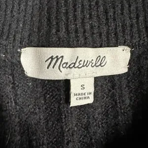 Madewell Sweater Womens Small Black Ribbed Knit Crewneck Long Sleeve Pullover thumbnail 4