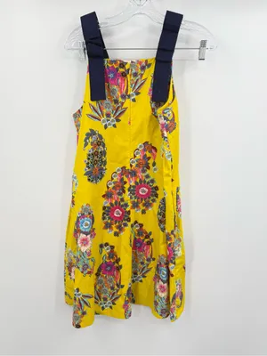 Anthropologie Maeve Sunniva Floral Yellow Shift Dress‎ Ribbon Straps Size XS thumbnail 4