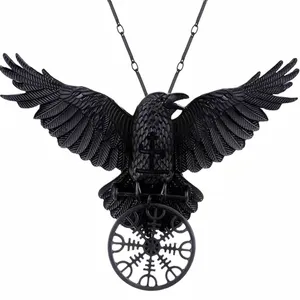 1pc Gothic Black Raven Pendant Necklace‎ Faux Fashion Jewelry thumbnail 5