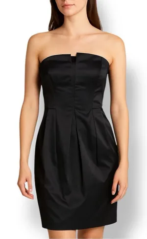 Gestuz Women's Dress Pleated‎ Corset Strapless Black Formal Mini Size 38 thumbnail 1