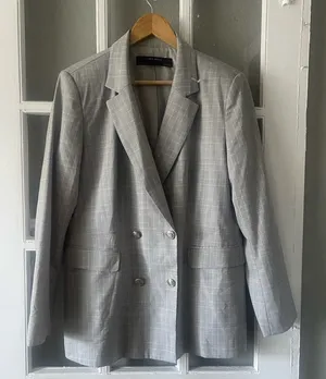 Zara Plaid Double Breasted Blazer thumbnail 1