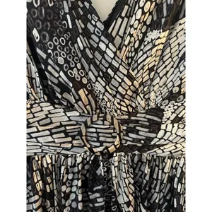 White House Black Market Dress White/Black Vintage Size 12 Vneck Sleeveless Y2K thumbnail 6