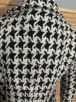 Rue 21 Women’s Black White Houndstooth Peacoat big buttons SO CUTE size Small thumbnail 6