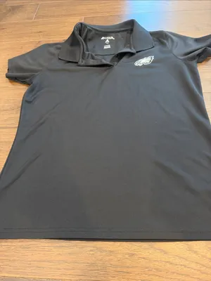 Antigua Women's Black Short-Sleeve Philadelphia Eagles Polo Small - C54-063 thumbnail 4
