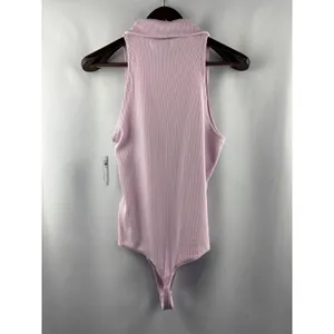 Women’s Abercrombie & Fitch Large Cool Pink Sleeveless Bodysuit thumbnail 3