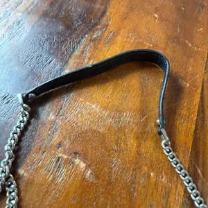 Lauren Ralph Lauren Black Textured Leather Chain Crossbody‎ Wallet Bag Silver thumbnail 10
