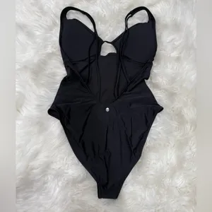 Gymshark Black Cutout One-Piece Swimsuit Strappy Back Medium thumbnail 7