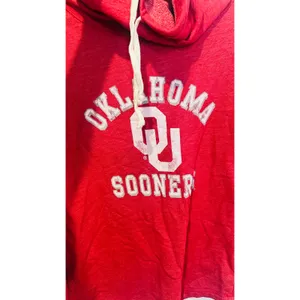 THE ORIGINAL RETRO BRAND Crimson Red Cowl Neck Pullover Distressed OU sz Large thumbnail 5