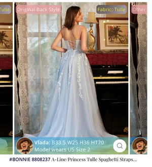 Levetir blue tulle and lace dress sz.S thumbnail 2