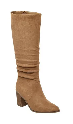 NWT Universal Thread Junie Ruched Block Heel Boots 94568670 Tan Brown 6M thumbnail 1