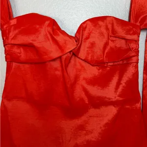 Lovers + Friends Aylah Red Long Sleeve Strapless Mini Dress size Medium $168 thumbnail 7