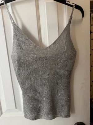 White Fox Boutique Sequin Tank Knit Top thumbnail 2