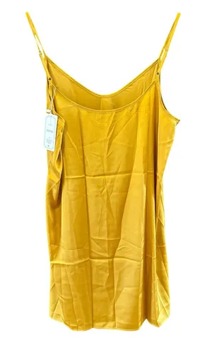Women’s Satin Nightgown in Golden Mustard Yellow thumbnail 1