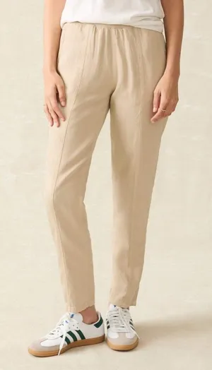 Faherty Arlie Linen Blend Tapered Leg Pull On Pants Size Small‎ thumbnail 1