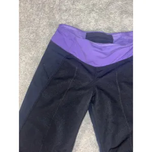 Lululemon Womens Pants Straight Leg Mixed Material Pull On Black Size 4 Thick thumbnail 4