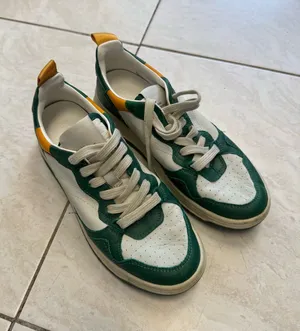 Steve Madden EVERLIE sneakers green and white leather thumbnail 1